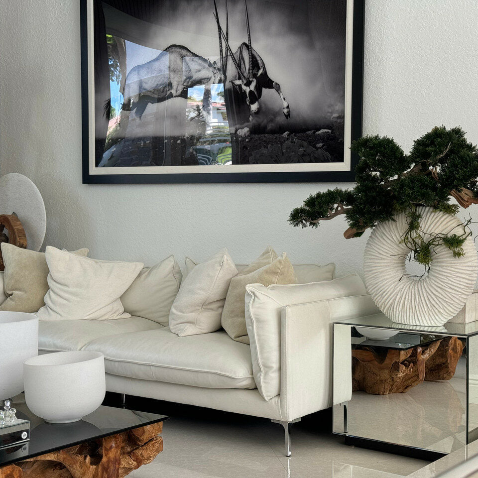 Largeaval artificial plant in vase