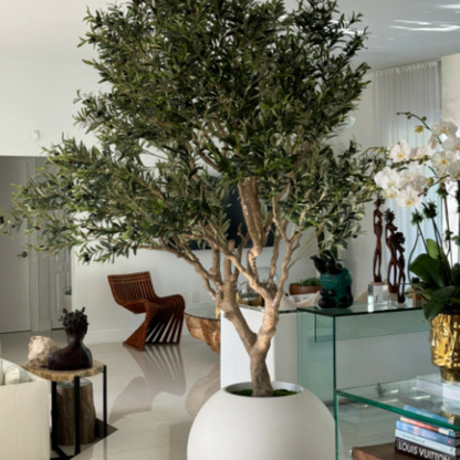 Realistic artificial olive tree plant with vase for modern home decor