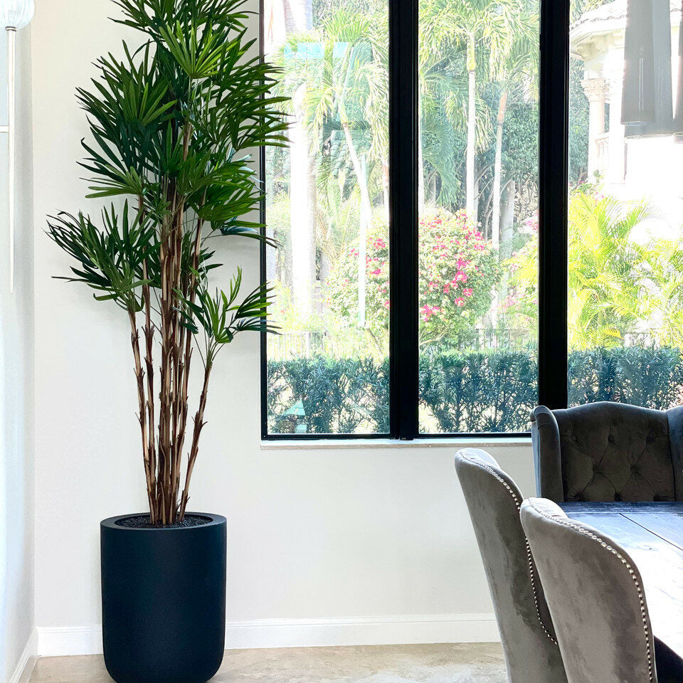 Realistic artificial palm plant with vase for modern home decor