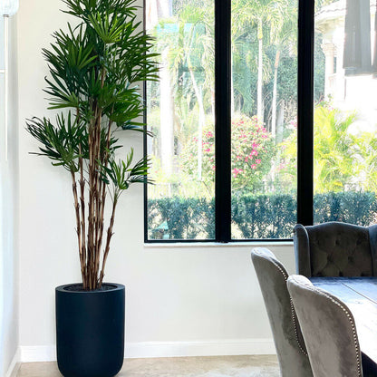 Realistic artificial palm plant with vase for modern home decor